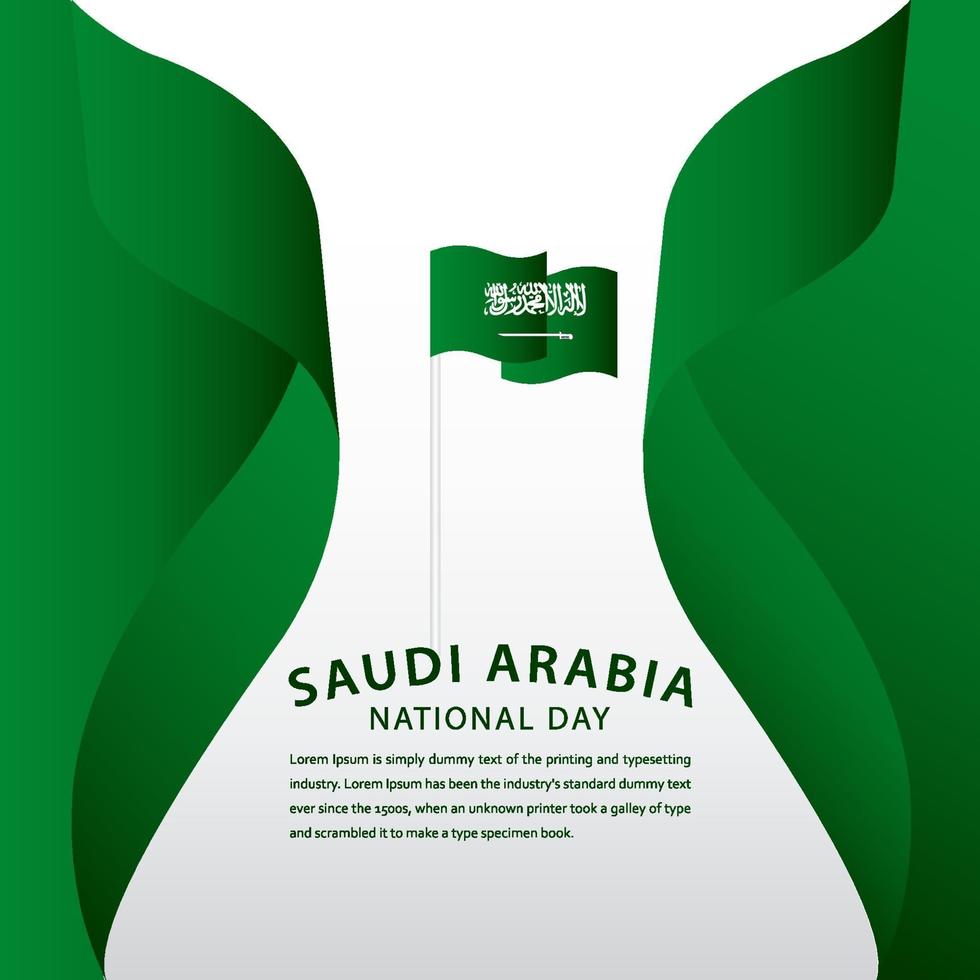 ilustração de design de modelo vetorial feliz arábia saudita celebração do dia nacional vetor