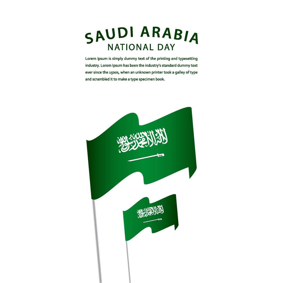 ilustração de design de modelo vetorial feliz arábia saudita celebração do dia nacional vetor