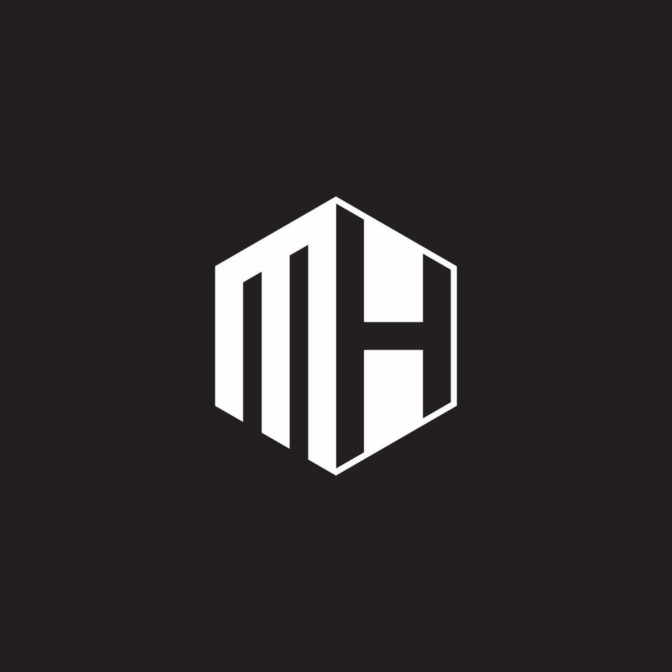 mh logotipo monograma hexágono com Preto fundo negativo espaço estilo vetor