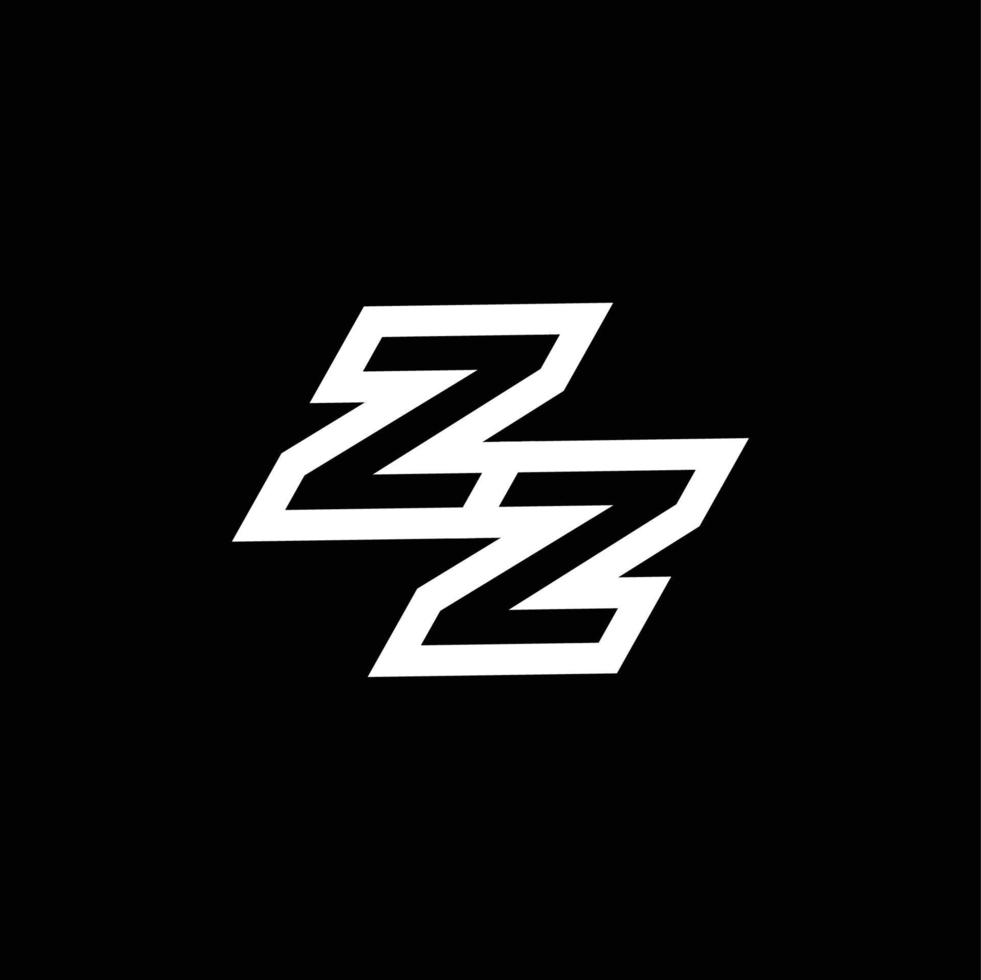zz logotipo monograma com acima para baixa estilo negativo espaço Projeto modelo vetor
