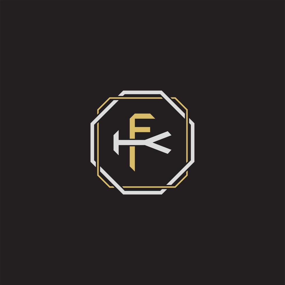 fk inicial carta sobreposição interligar logotipo monograma linha arte estilo vetor