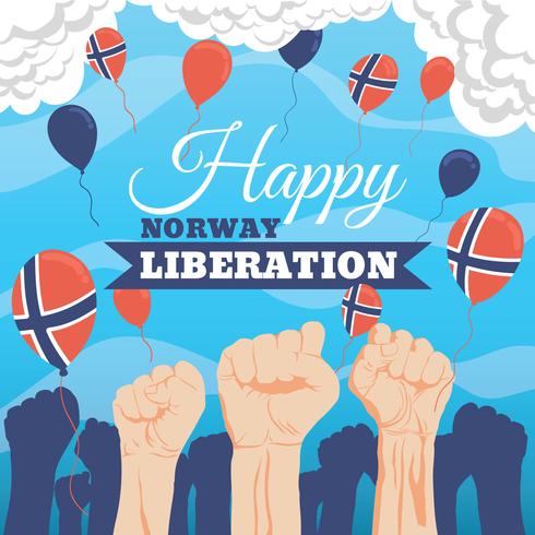 Ilustração do dia da libertação norueguês vetor