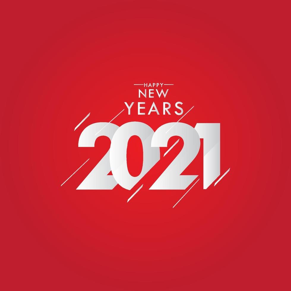 feliz ano novo 2021 celebração ilustração vetorial modelo design vetor