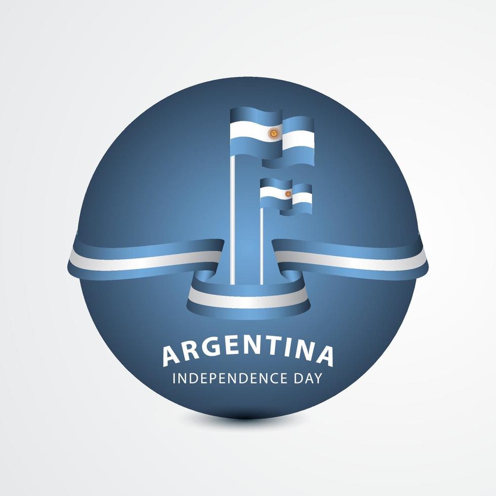 ilustração de design de modelo vetorial feliz celebração do dia da independência da Argentina vetor