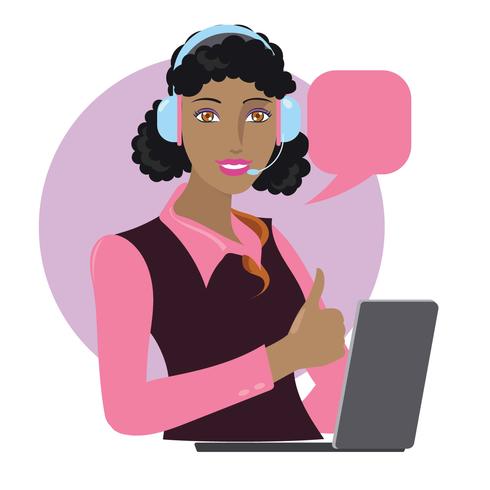 Suporte on-line ou Atendimento ao cliente da Ajuda on-line virtual vetor