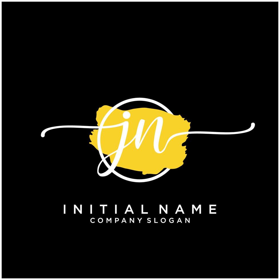 inicial JN feminino logotipo coleções modelo. caligrafia logotipo do inicial assinatura, casamento, moda, joalheria, butique, floral e botânico com criativo modelo para qualquer companhia ou negócios. vetor