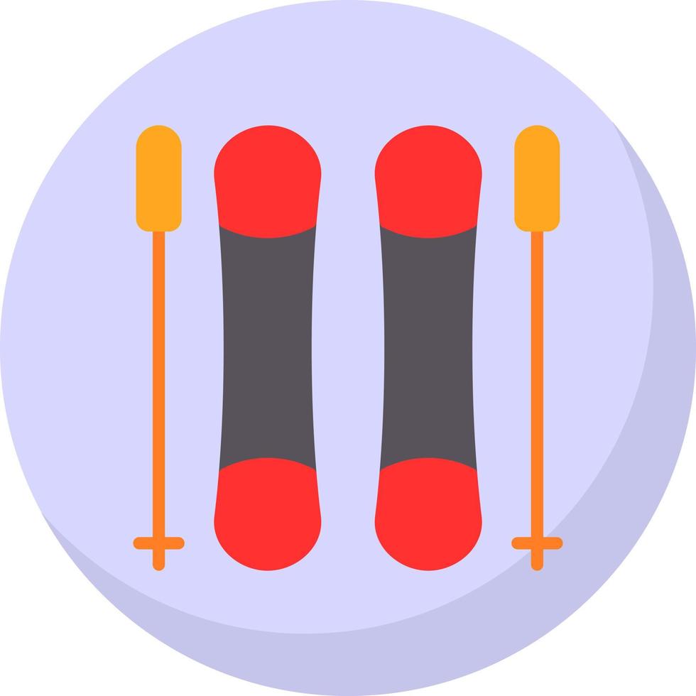 design de ícone de vetor de esqui