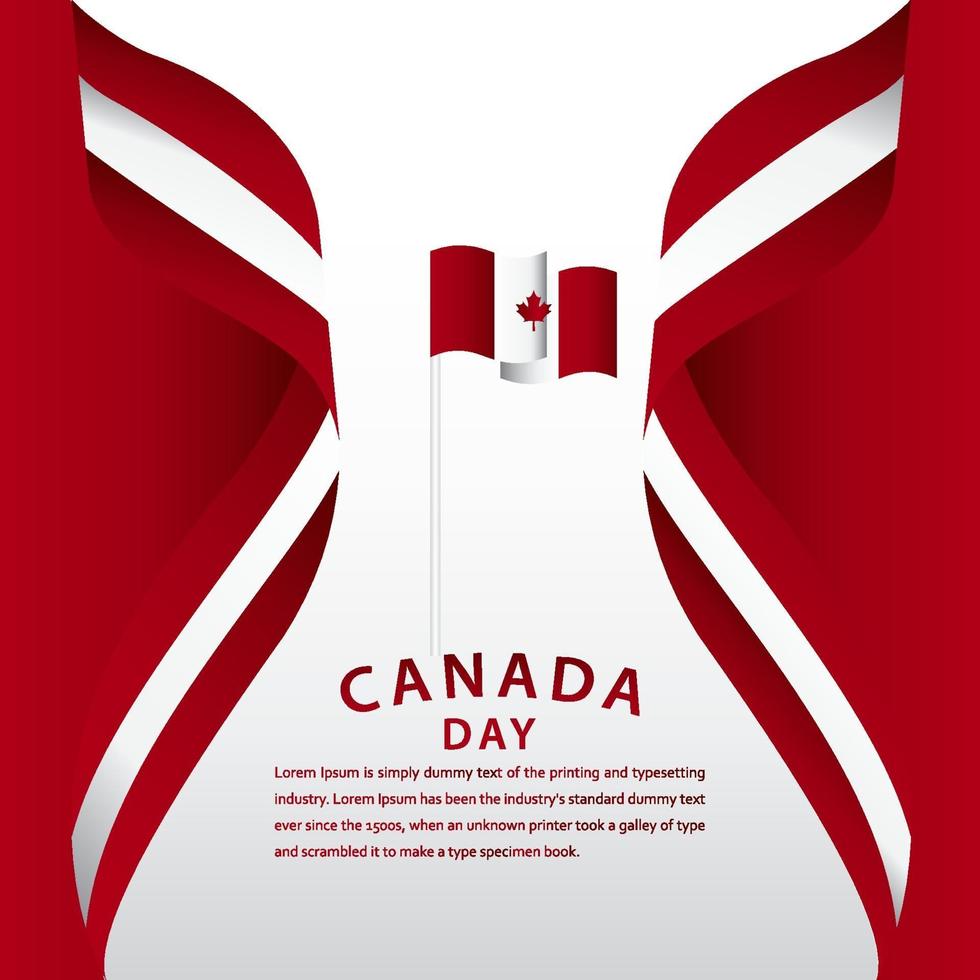 ilustração de design de modelo vetorial feliz celebração do dia do Canadá vetor