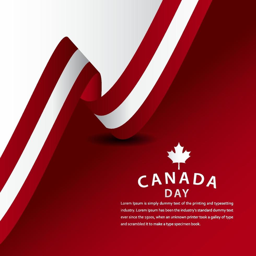 ilustração de design de modelo vetorial feliz celebração do dia do Canadá vetor