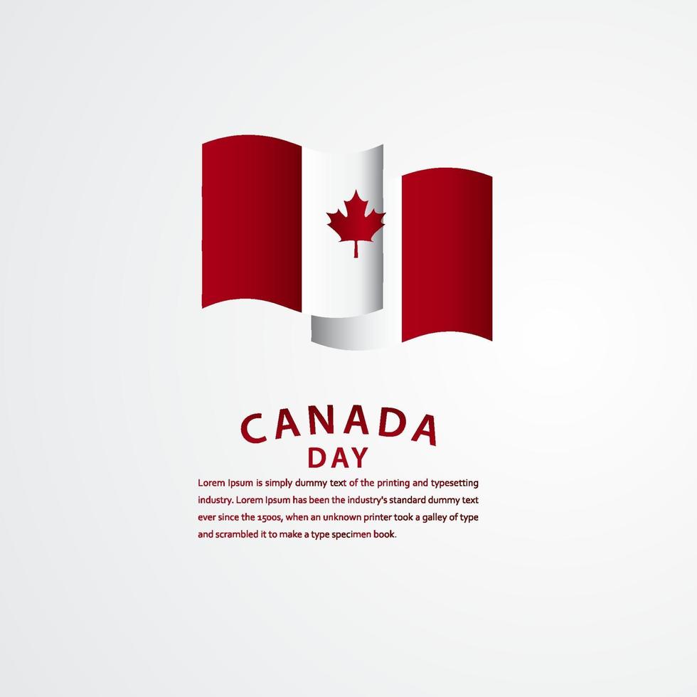 ilustração de design de modelo vetorial feliz celebração do dia do Canadá vetor