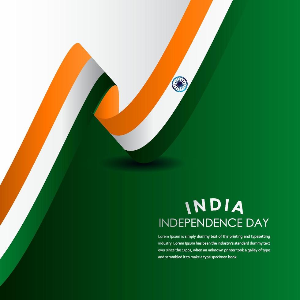 ilustração de design de modelo vetorial feliz celebração do dia da independência da Índia vetor