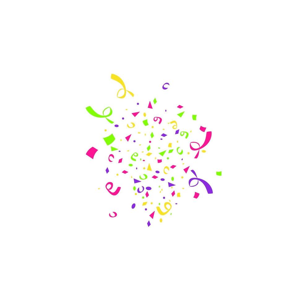 explosão de confetes coloridos isolada no fundo branco. modelo festivo. ilustração vetorial de queda de partículas para design de feriados vetor