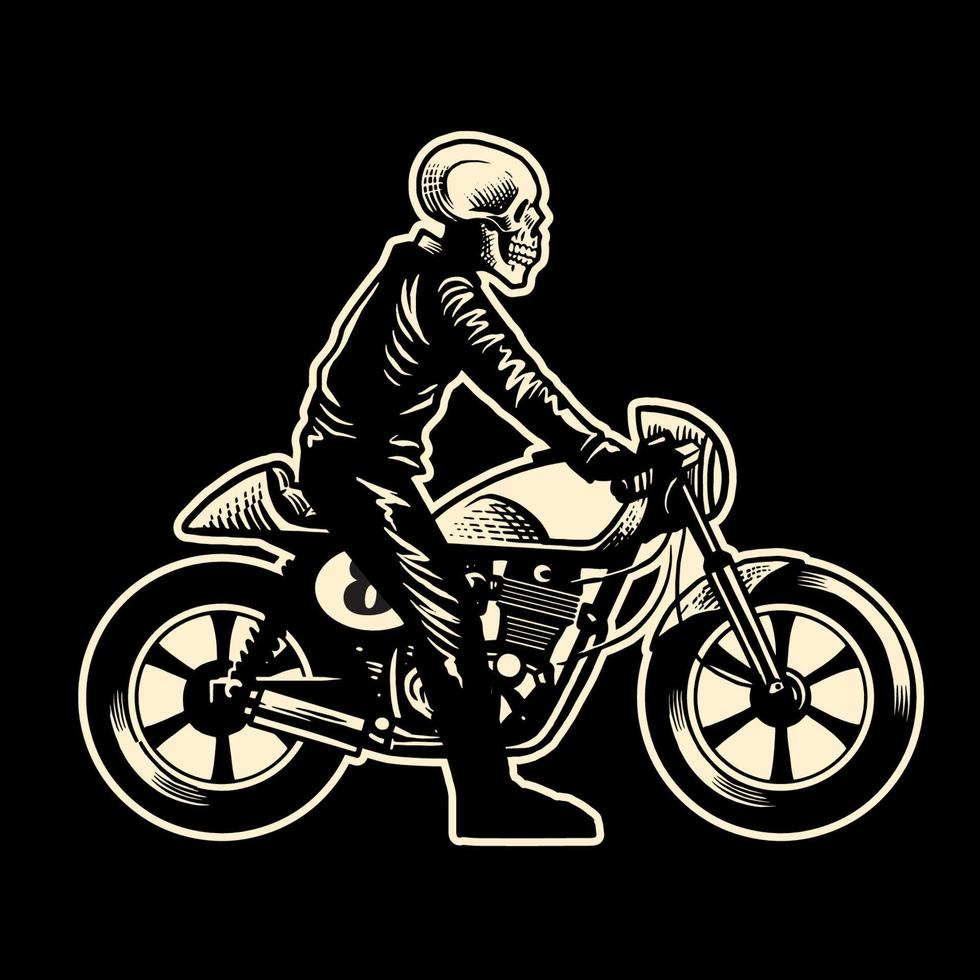crânio motocicleta cavaleiro vetor