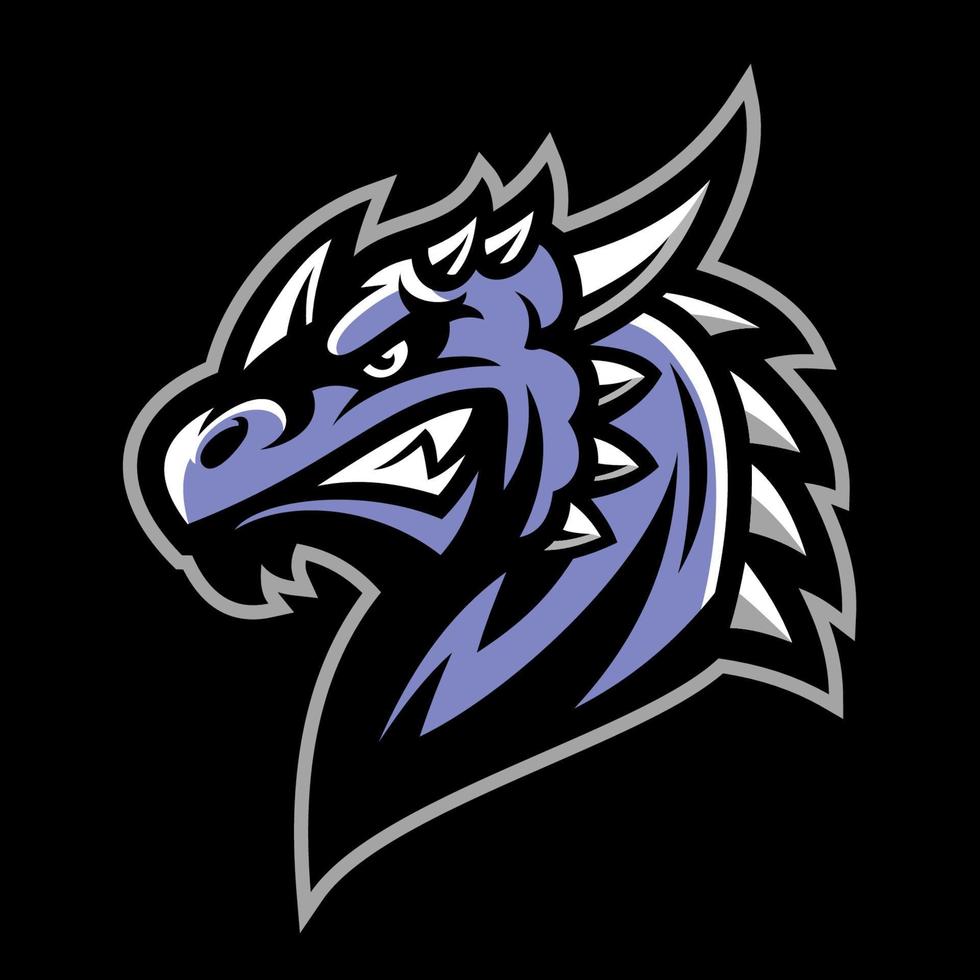 vetor do Dragão cabeça mascote logotipo