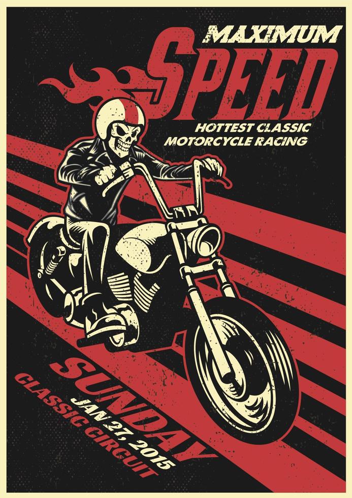 moto corrida evento poster dentro vintage e sujo estilo vetor