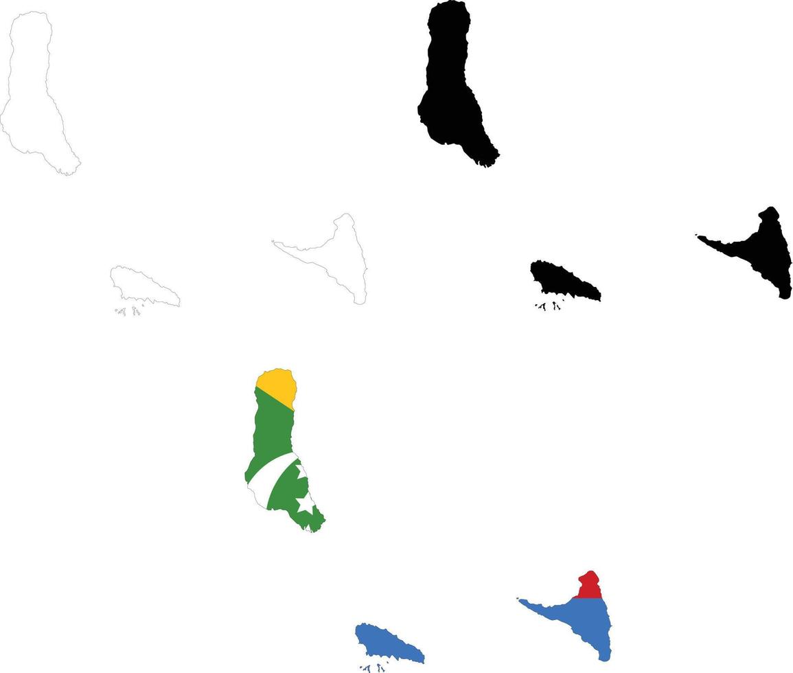 mapa Comores em branco fundo. Comores mapa contorno. Comores vetor mapa com a bandeira dentro.