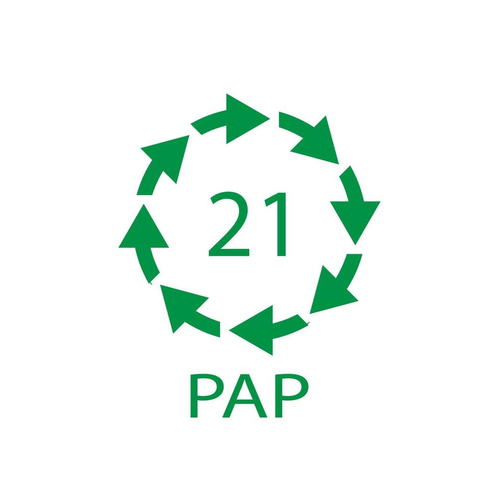 papel recicl símbolo pap 21 outro papel misto. ilustração vetorial vetor