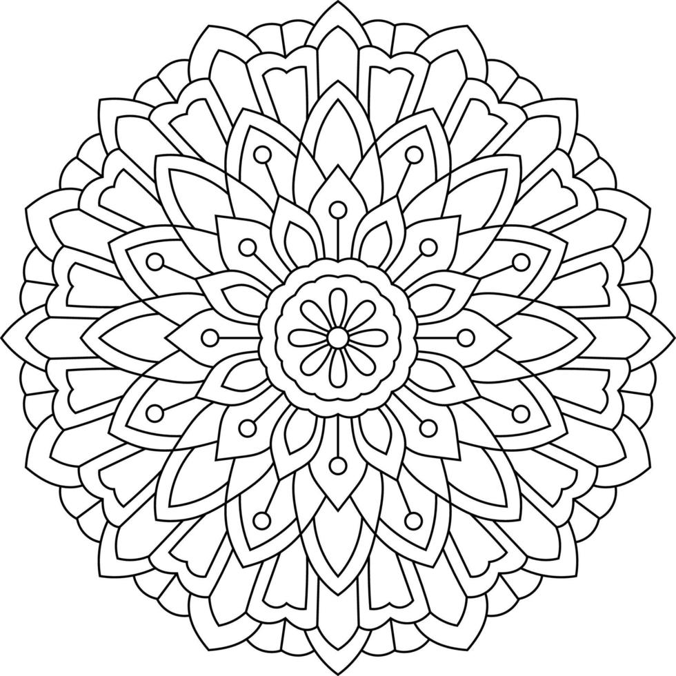 mão desenhado floral mandala vetor ilustração