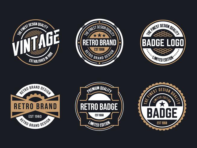Círculo Vintage e Design Retro Badge vetor