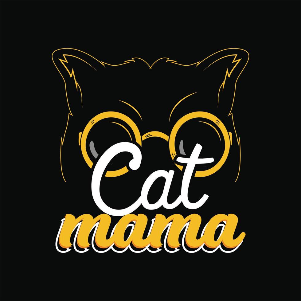 design de camiseta de gato vetor