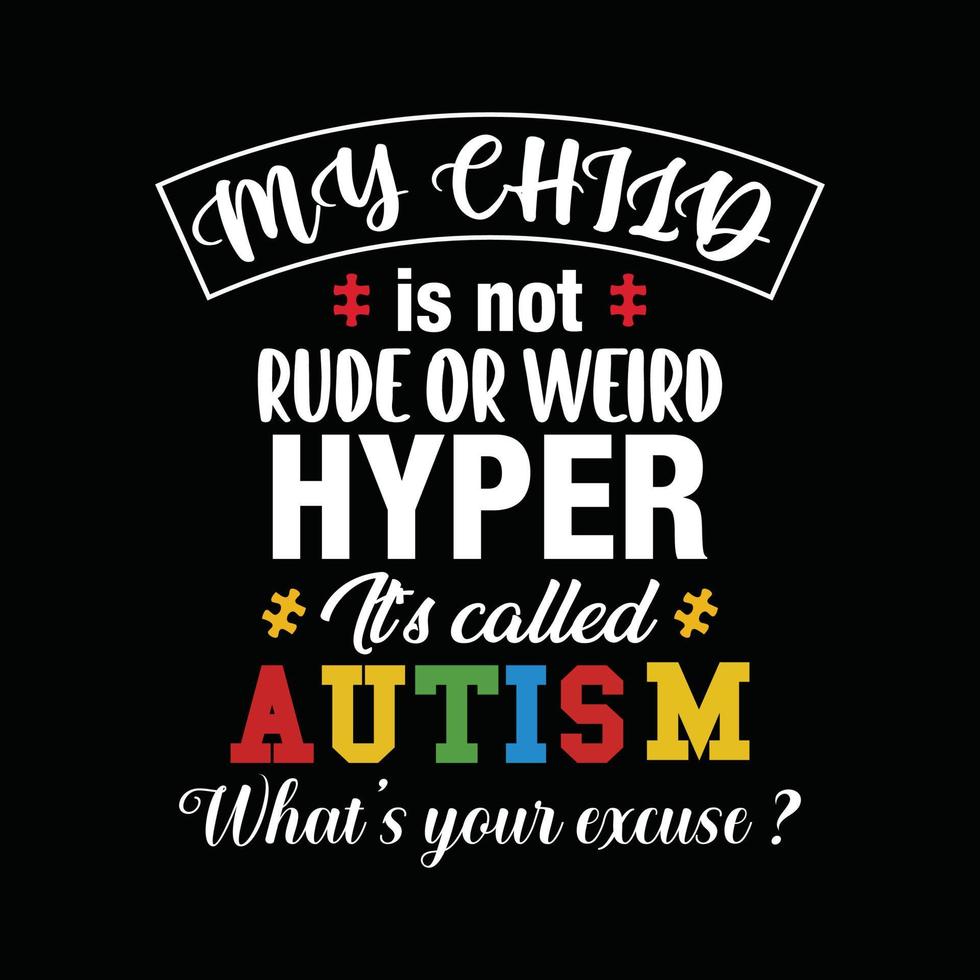 design de camiseta de autismo vetor