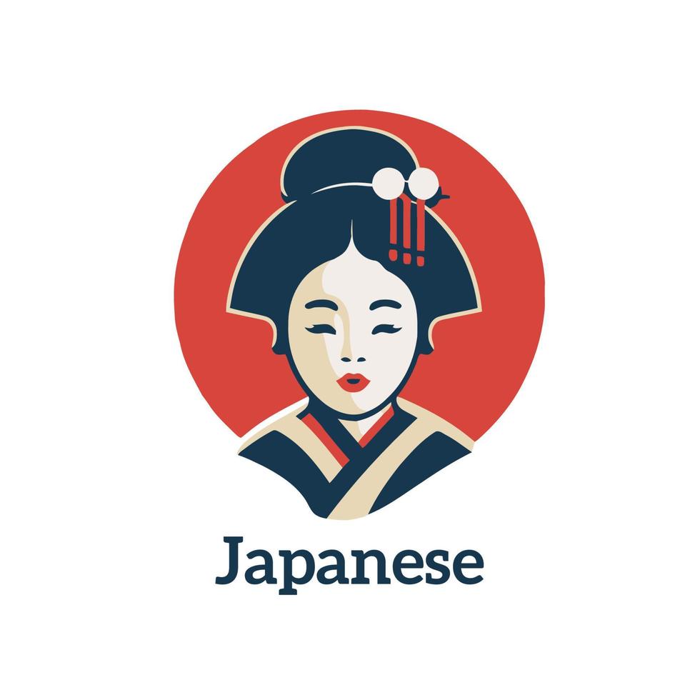 japonês mulher vetor logotipo Projeto modelo. gueixa ilustração.