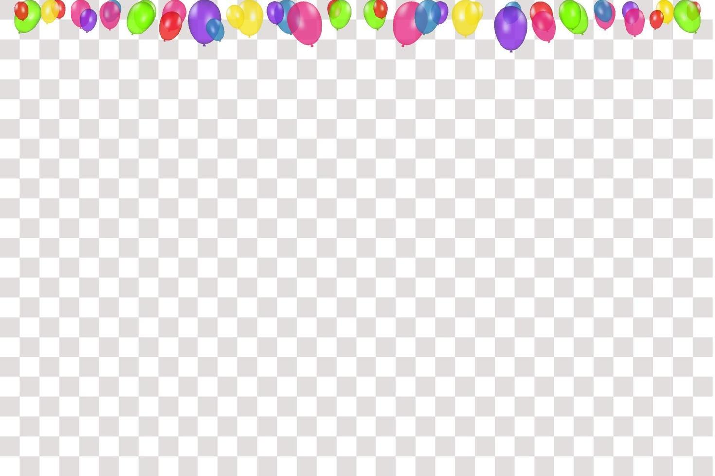 composição de cores de balões realistas de vetor isolados. balões isolados. para cartões de aniversário ou outros designs