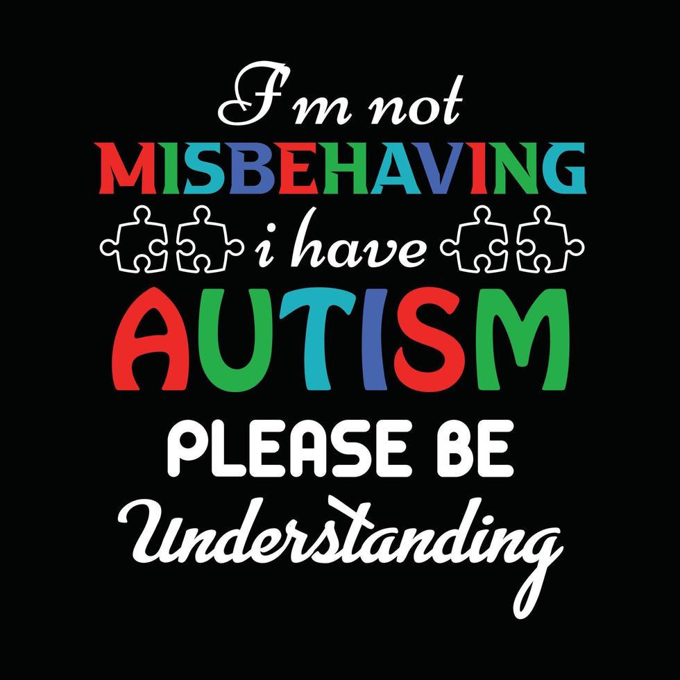 design de camiseta de autismo vetor