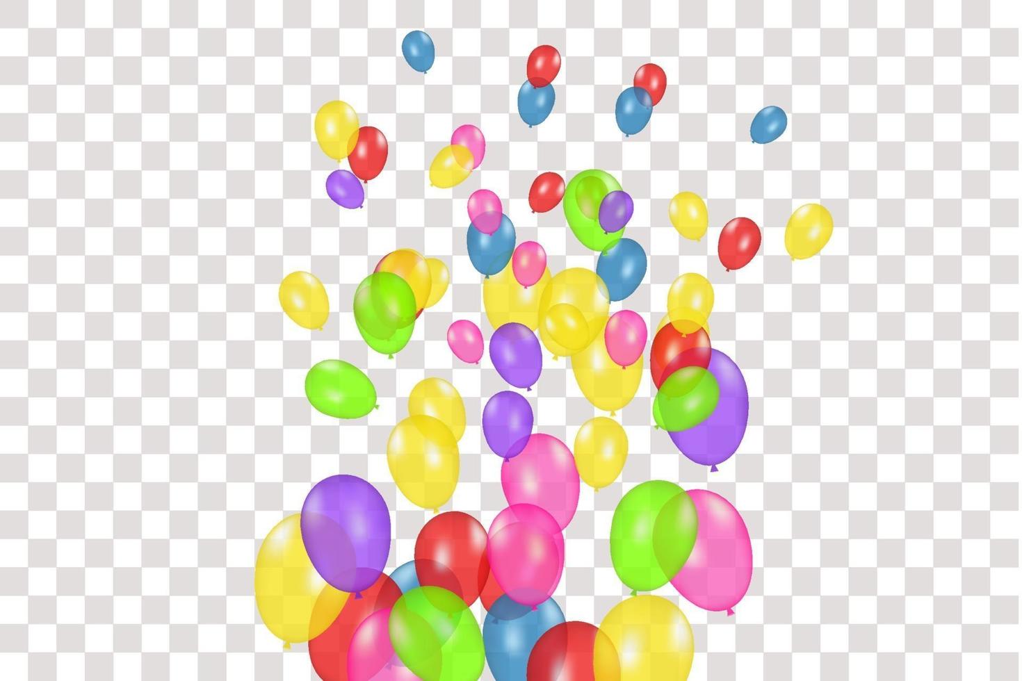 composição de cores de balões realistas de vetor isolados. balões isolados. para cartões de aniversário ou outros designs
