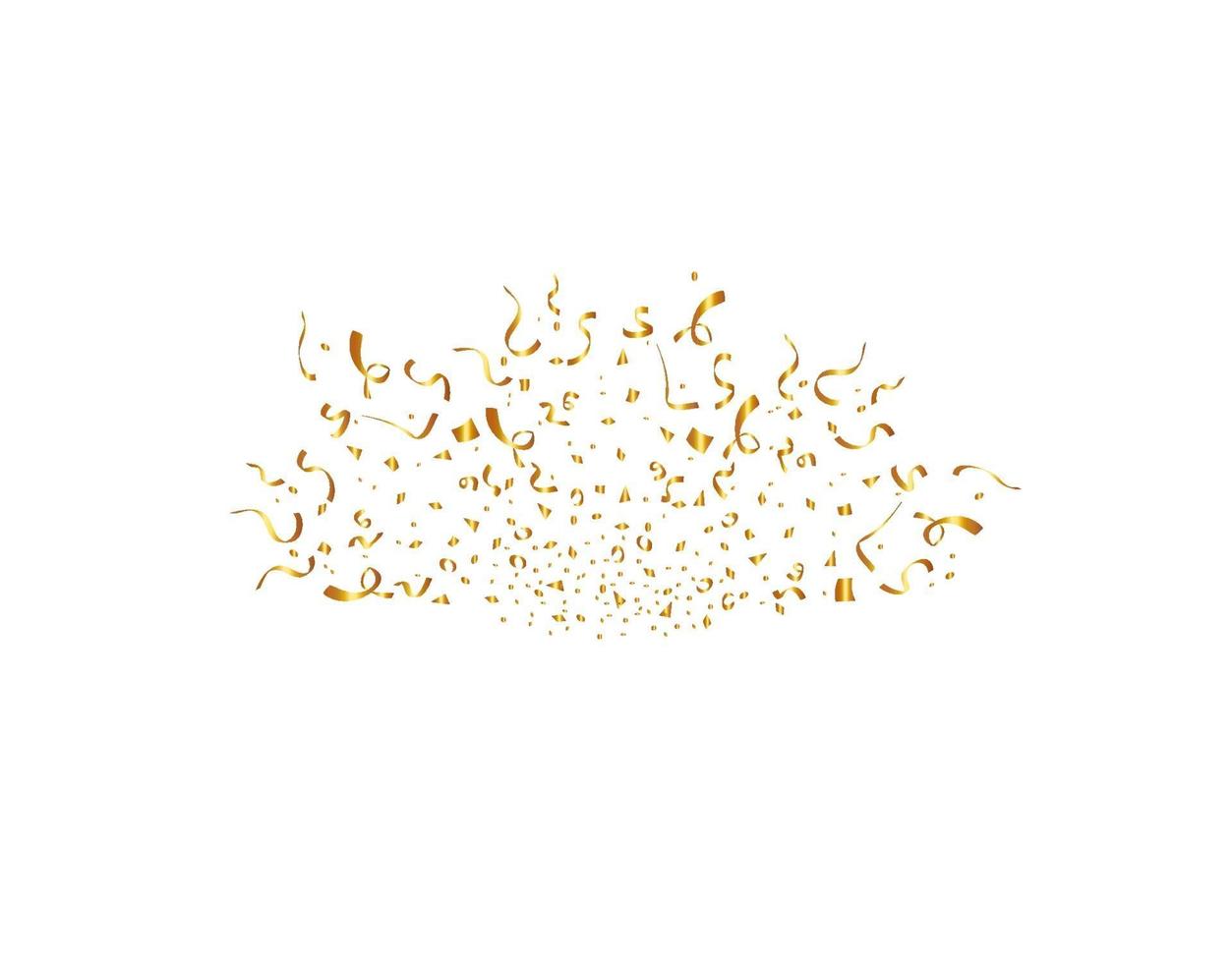 confete isolado no fundo branco. fitas douradas. ilustração vetorial festiva vetor