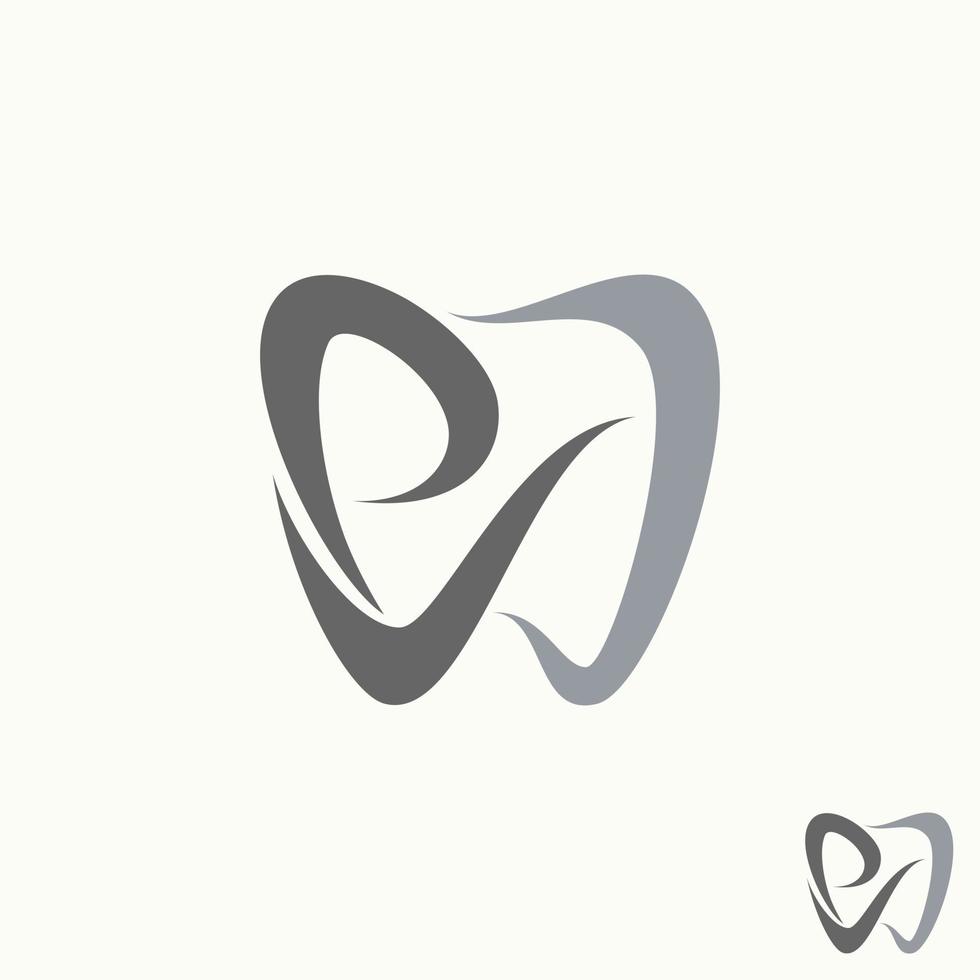 simples e único carta ou palavra pvd ou pvw Fonte dentro dente dental imagem gráfico ícone logotipo Projeto abstrato conceito vetor estoque. pode estar usava Como símbolo relacionado para monograma ou clínica