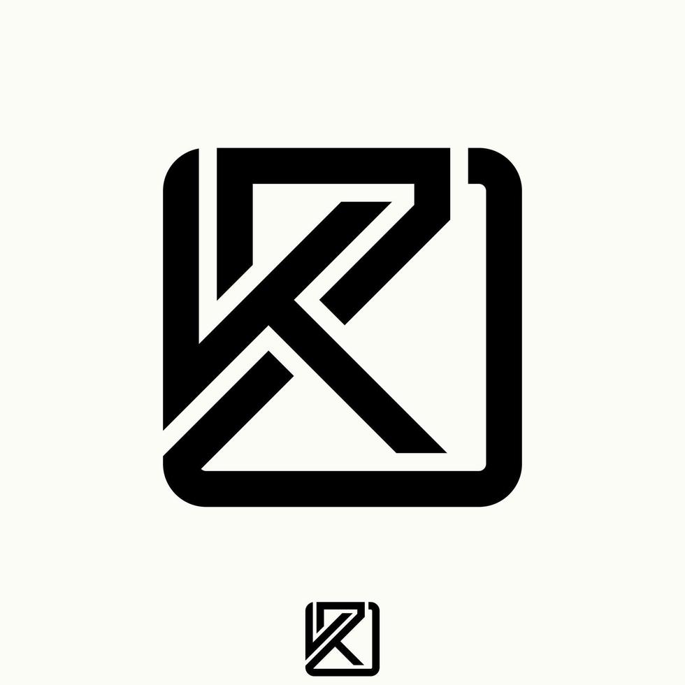 simples e único carta ou palavra k2d Fonte dentro cortar quadrado linha arredondado imagem gráfico ícone logotipo Projeto abstrato conceito vetor estoque. pode estar usava Como símbolo relacionado para casa inicial ou monograma
