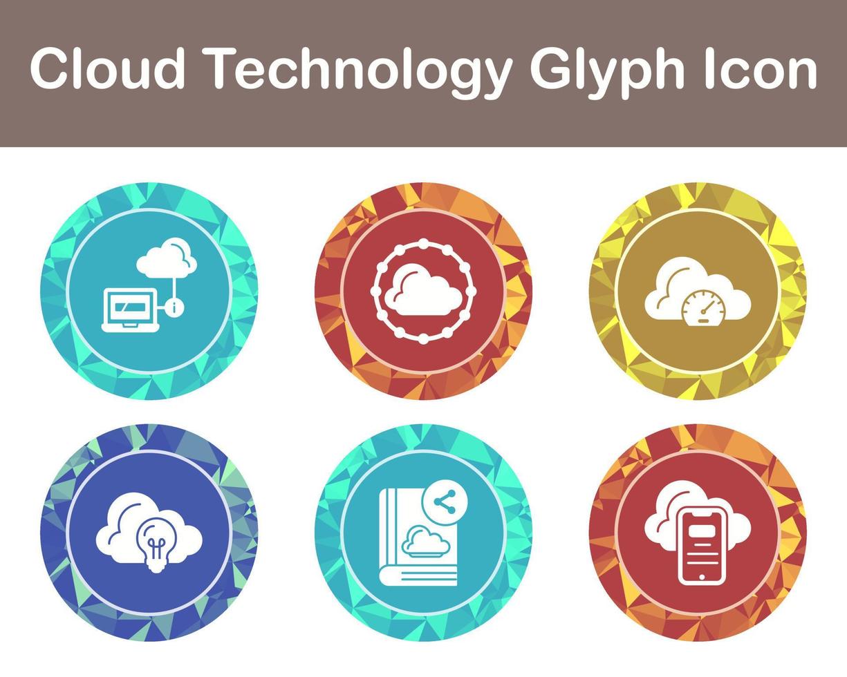 nuvem tecnologia vetor ícone conjunto