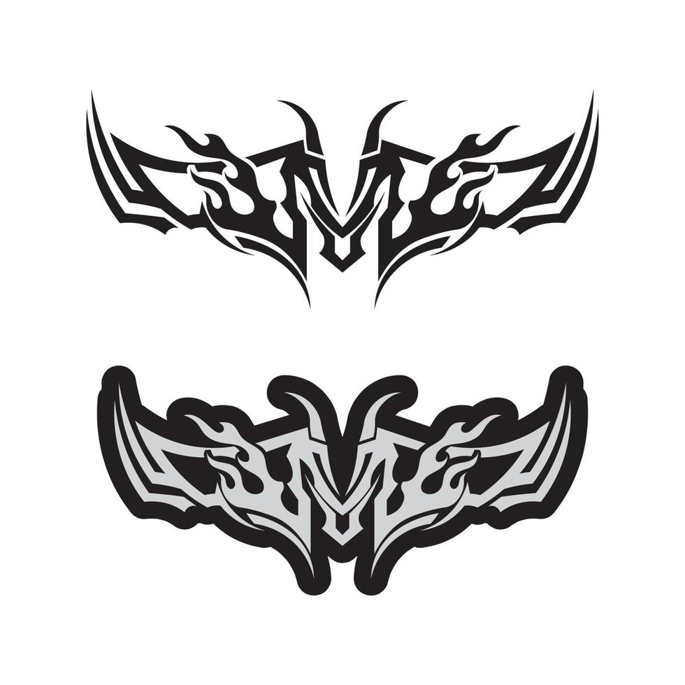 ícone de design de logotipo de vetor tribal preto e sinal tribal