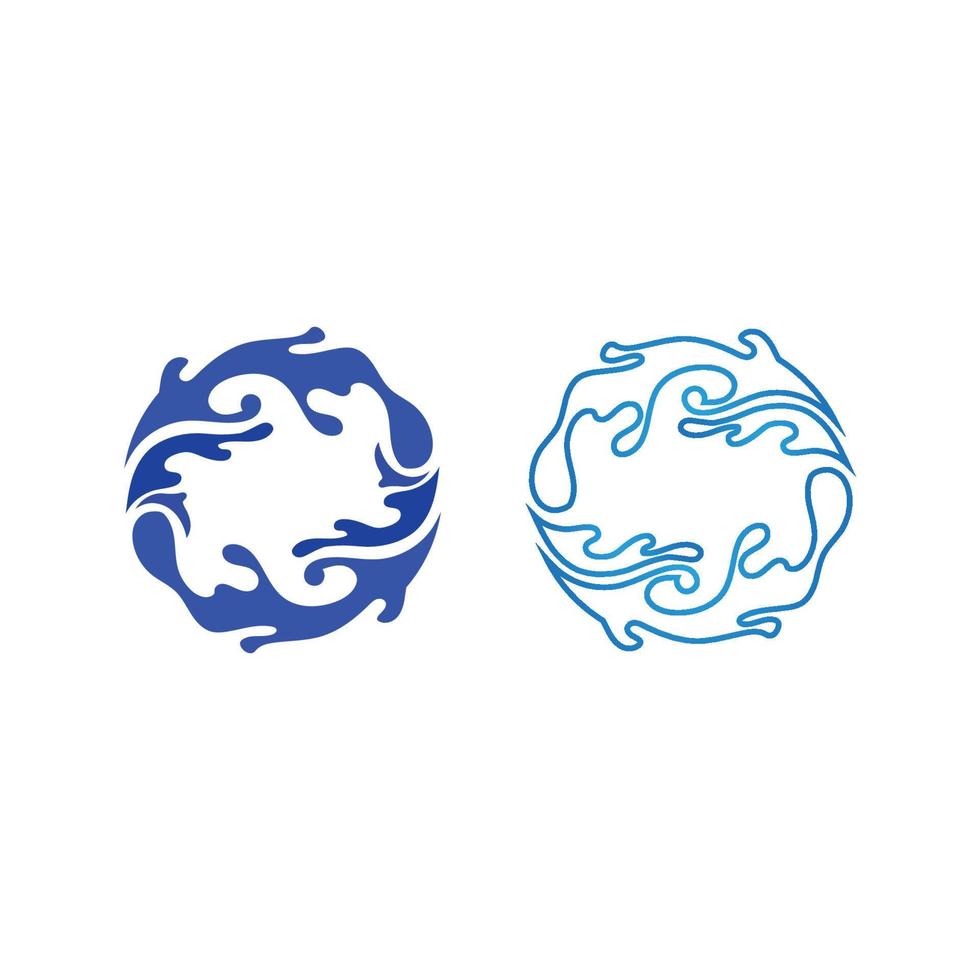 onda e água isolado volta forma logotipo azul cor logótipo fluindo água imagem. mar, oceano, rio superfície vetor