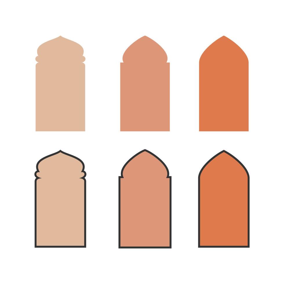 islâmico vetor do janela arco quadro, Armação árabe Ramadã kareem silhueta