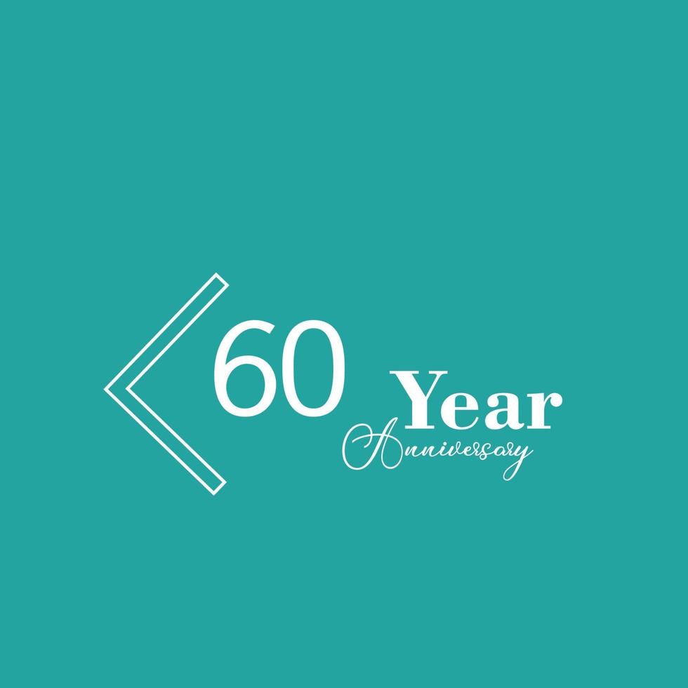 60 anos de celebração de aniversário ilustração de design de modelo vetorial de cor azul vetor
