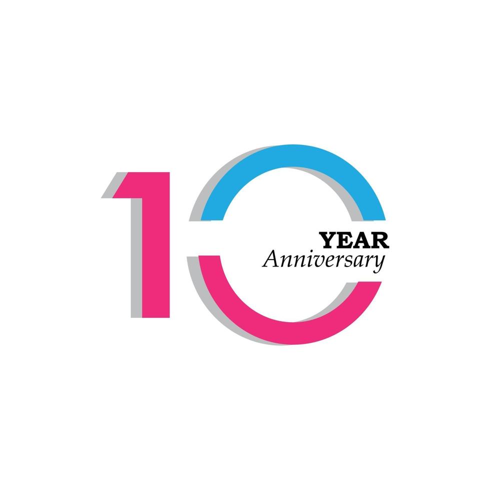 Celebração de aniversário de 100 anos rosa azul ilustração vetorial de design vetor