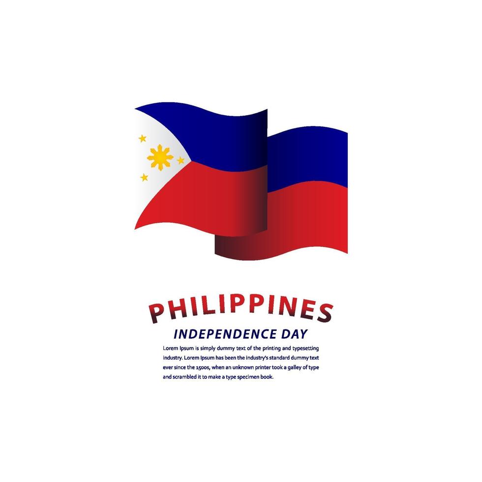 Feliz Dia da Independência das Filipinas ilustração de design de modelo de vetor