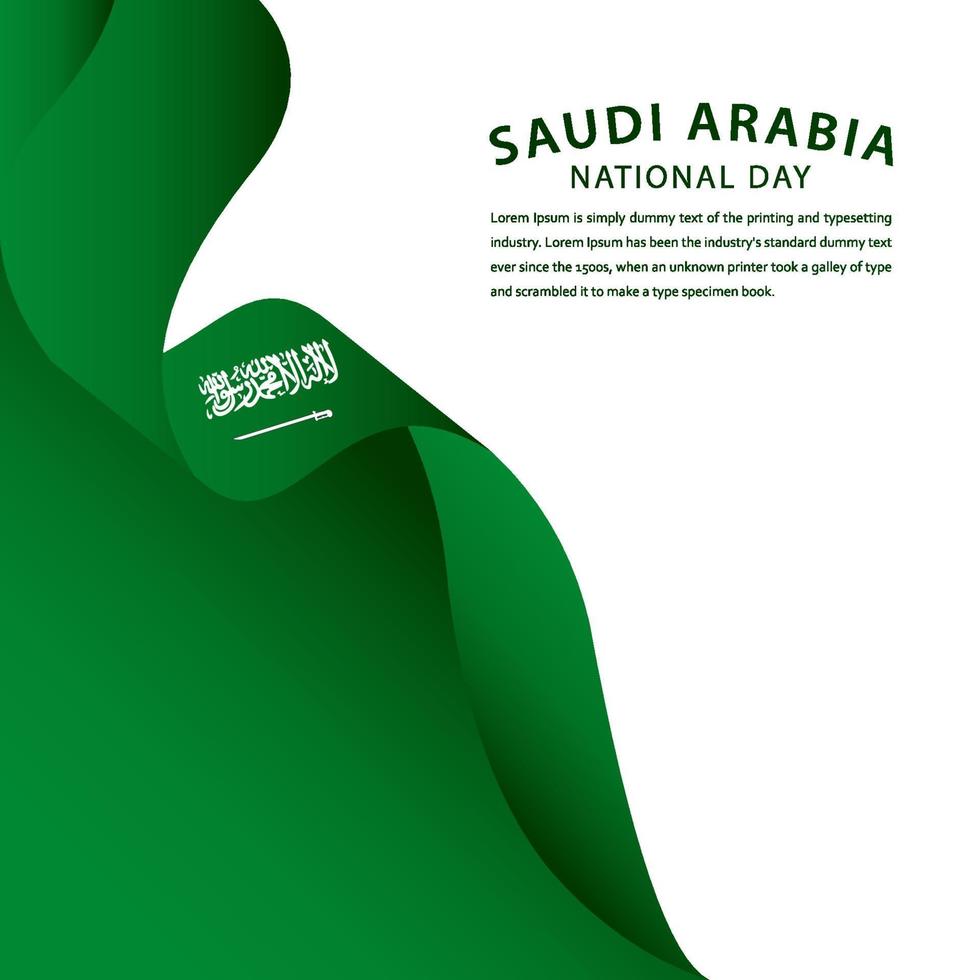 ilustração de design de modelo vetorial feliz arábia saudita celebração do dia nacional vetor