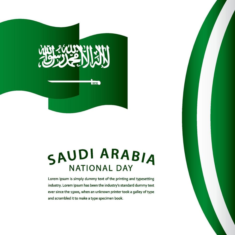 ilustração de design de modelo vetorial feliz arábia saudita celebração do dia nacional vetor