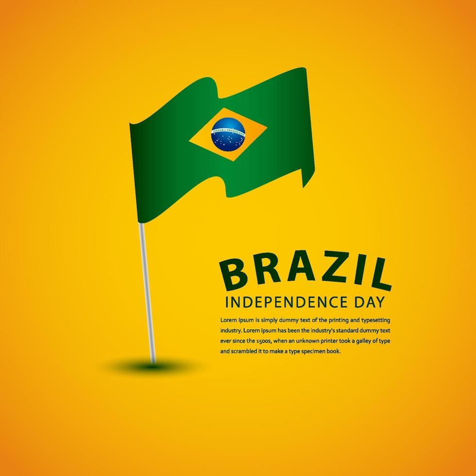 feliz celebração do dia da independência do brasil ilustração vetorial design vetor