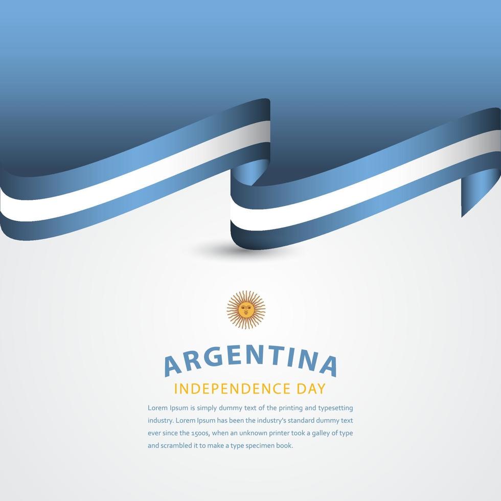 ilustração de design de modelo vetorial feliz celebração do dia da independência da Argentina vetor