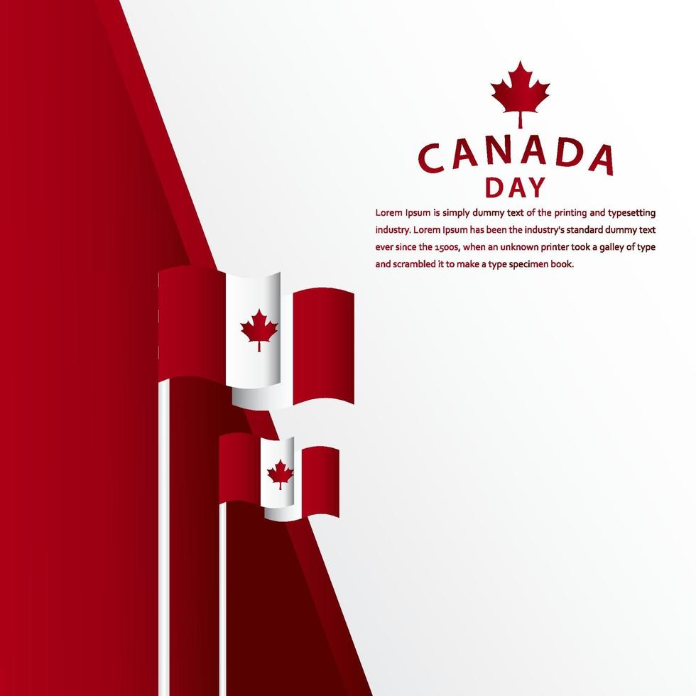 ilustração de design de modelo vetorial feliz celebração do dia do Canadá vetor