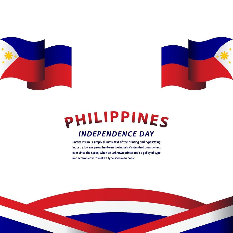 Feliz Dia da Independência das Filipinas ilustração de design de modelo de vetor