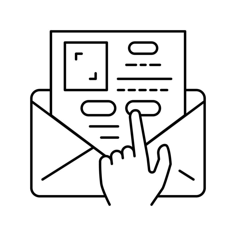 o email Lista segmentação marketing linha ícone vetor ilustração