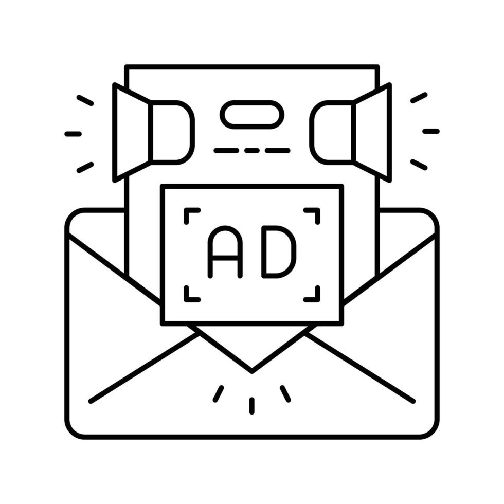 o email mensagem noivado marketing linha ícone vetor ilustração