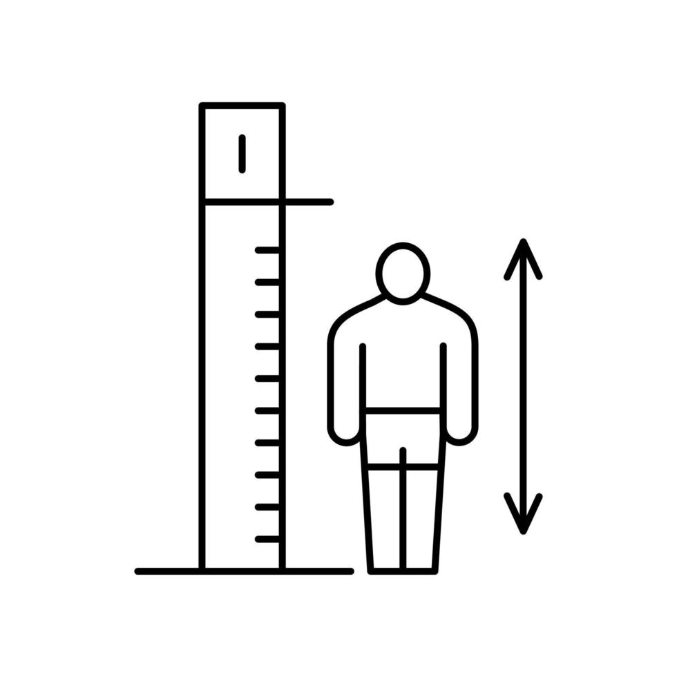 altura limite criança linha ícone vetor ilustração