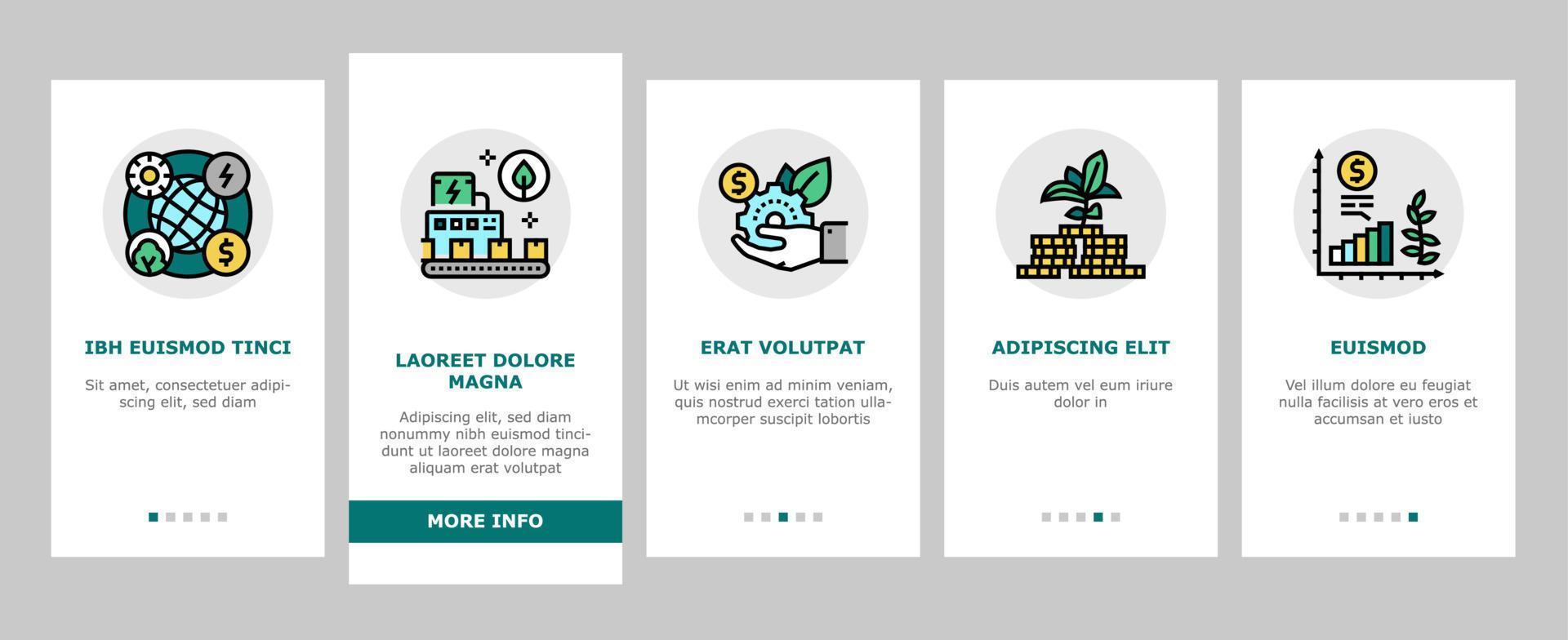 vetor de conjunto de ícones de integração da indústria de economia verde