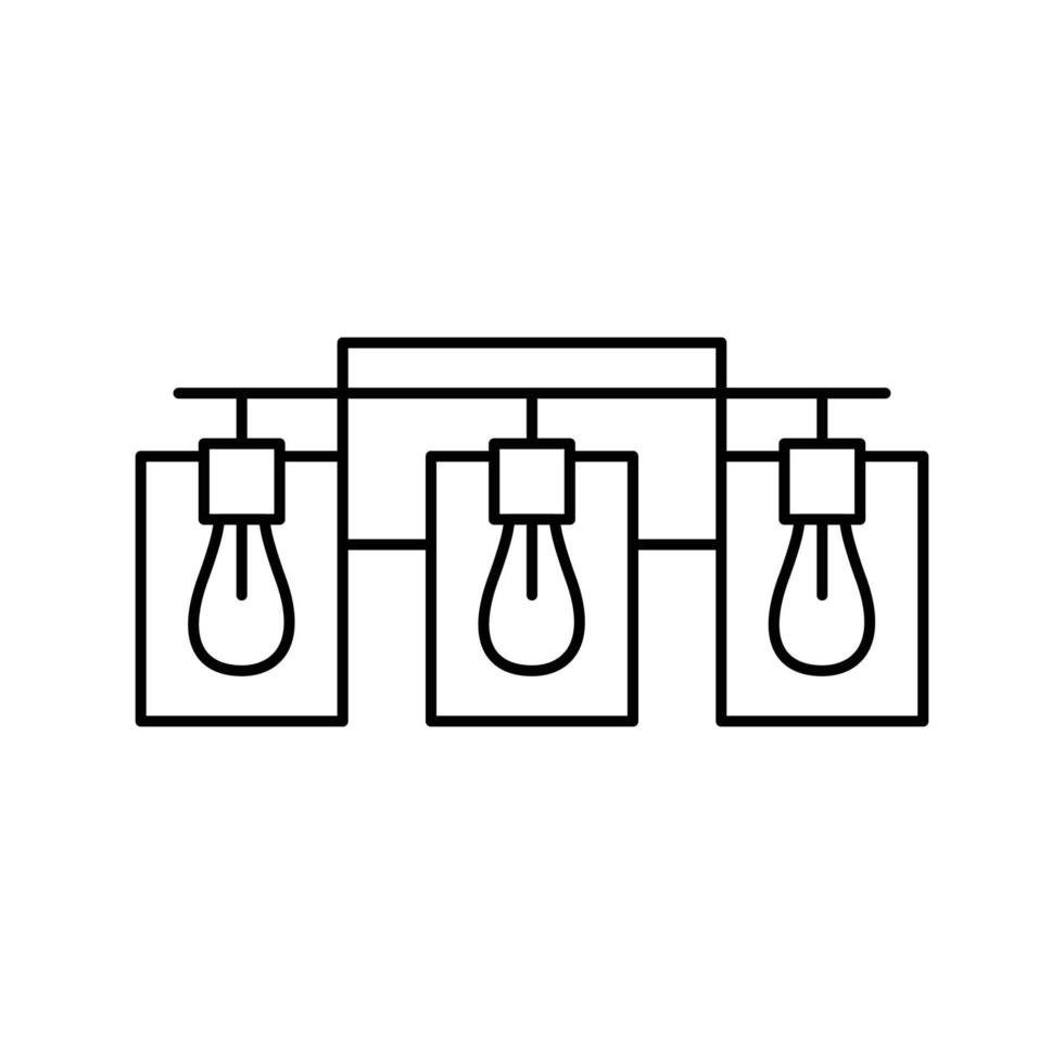 parede luz banheiro interior linha ícone vetor ilustração